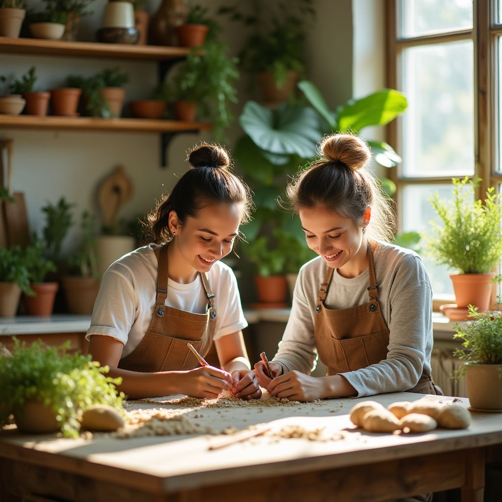 Founders of GreenNest Home in their first workshop