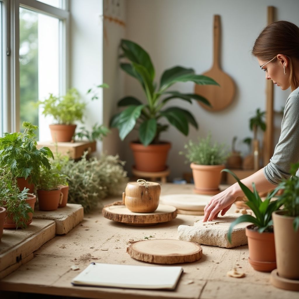 Artisan crafting eco-friendly home decor